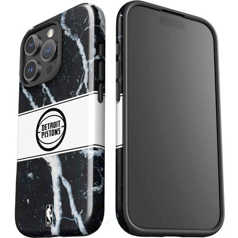 NBA Detroit Pistons Marble iPhone 16 Pro Max Impact Case